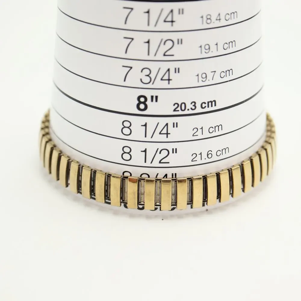 Timex Ladies 26mm Womens Gold Tone Watch Champagne Dial Stretch Band New Battery